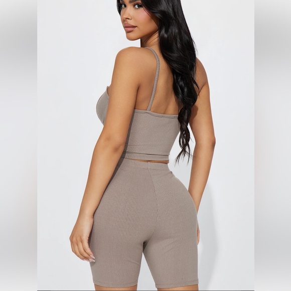 Helen Heavy Rib Short Set - Mocha - Picture 3 of 6